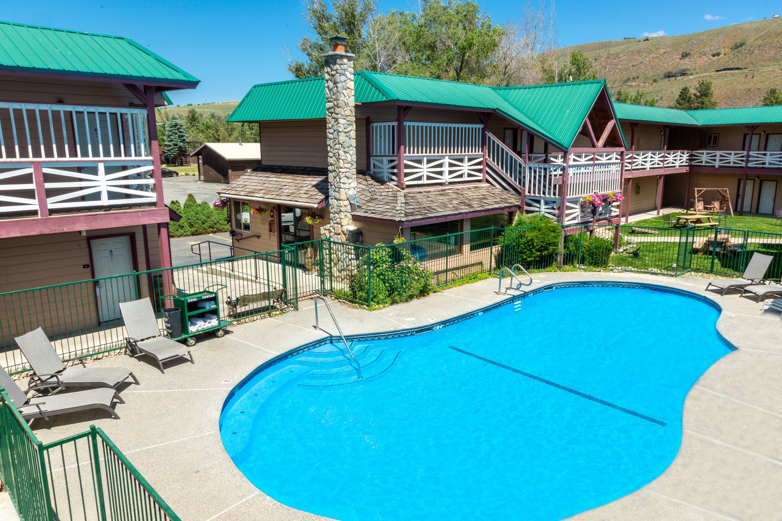 Courtyard pool on a summer day